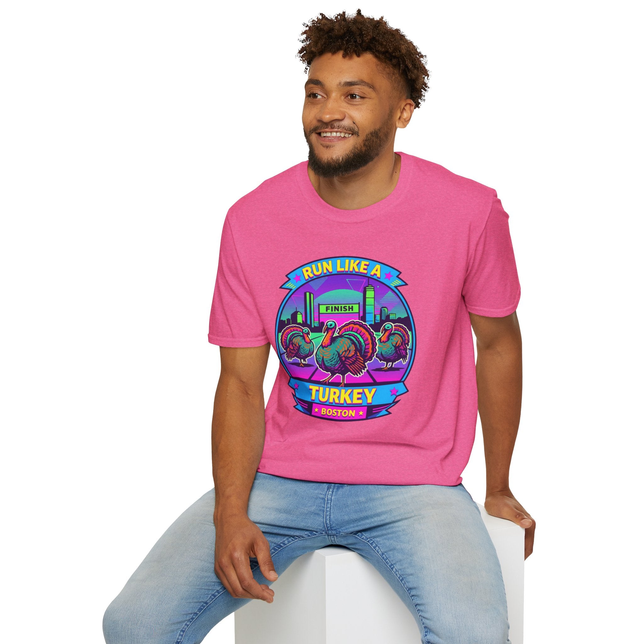Run Like a Boston Turkey Glitch T-Shirt