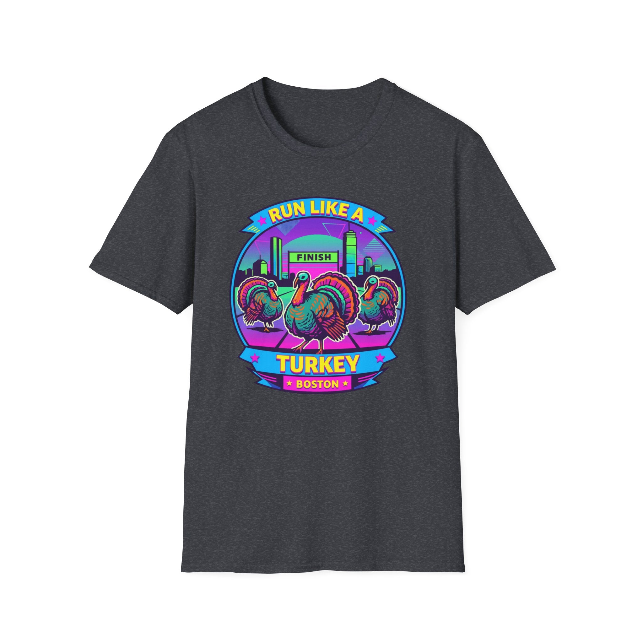 Run Like a Boston Turkey Glitch T-Shirt