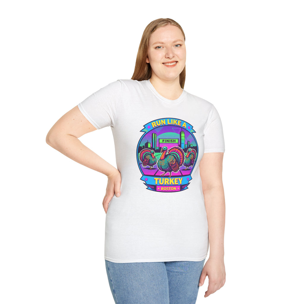 Run Like a Boston Turkey Glitch T-Shirt