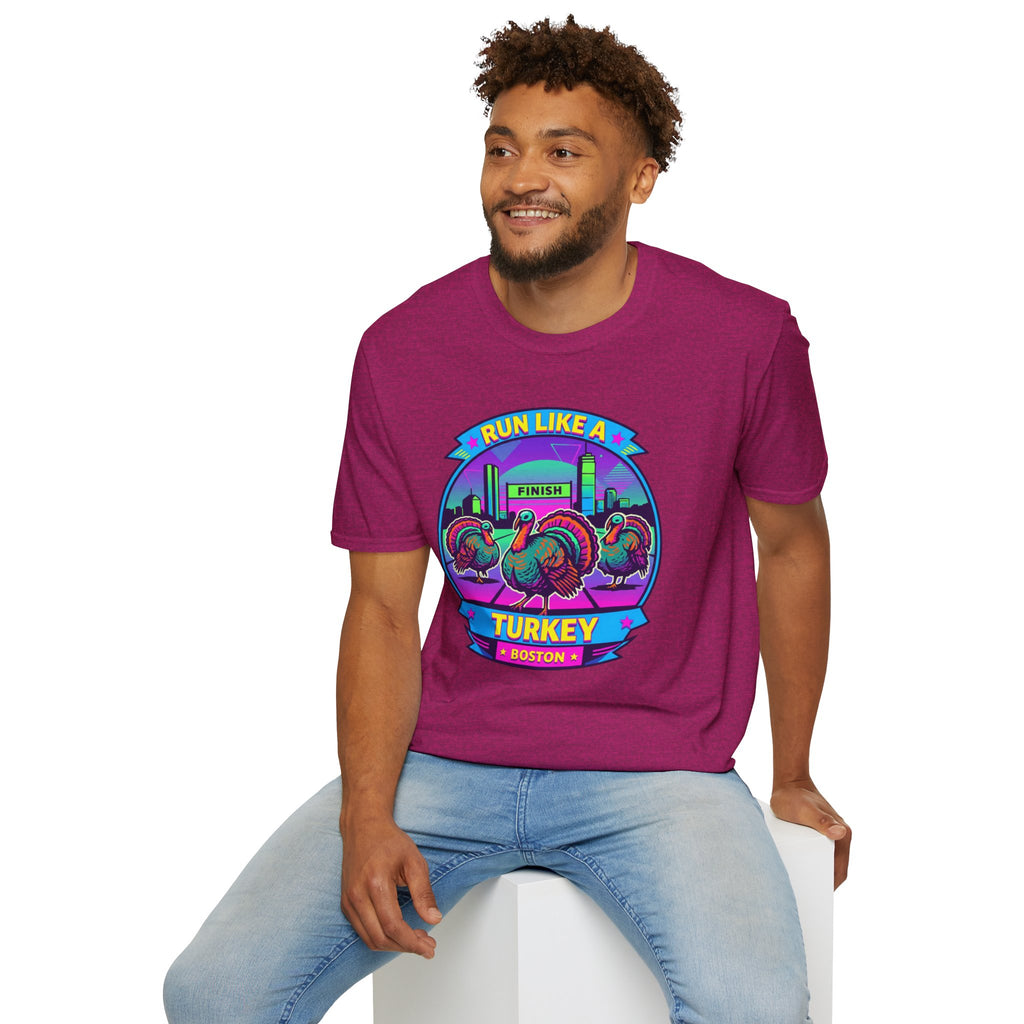 Run Like a Boston Turkey Glitch T-Shirt