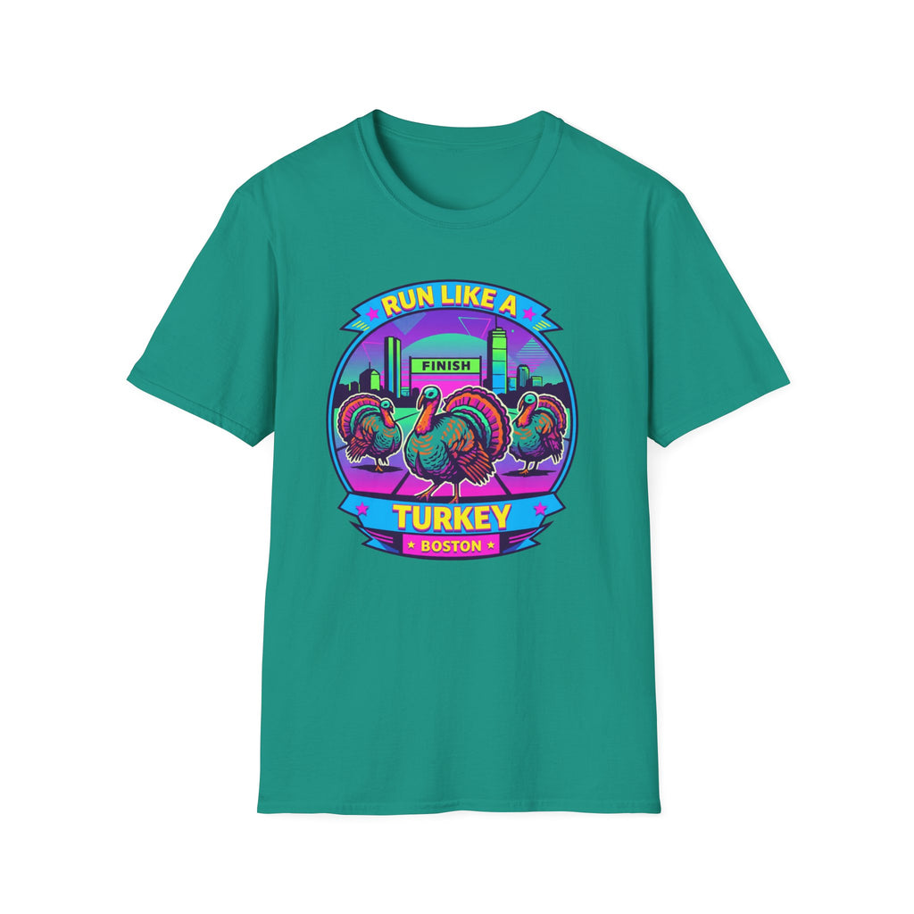 Run Like a Boston Turkey Glitch T-Shirt