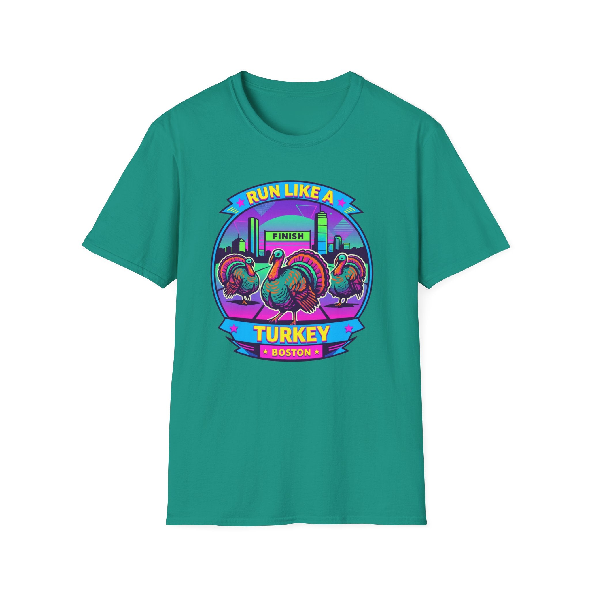 Run Like a Boston Turkey Glitch T-Shirt