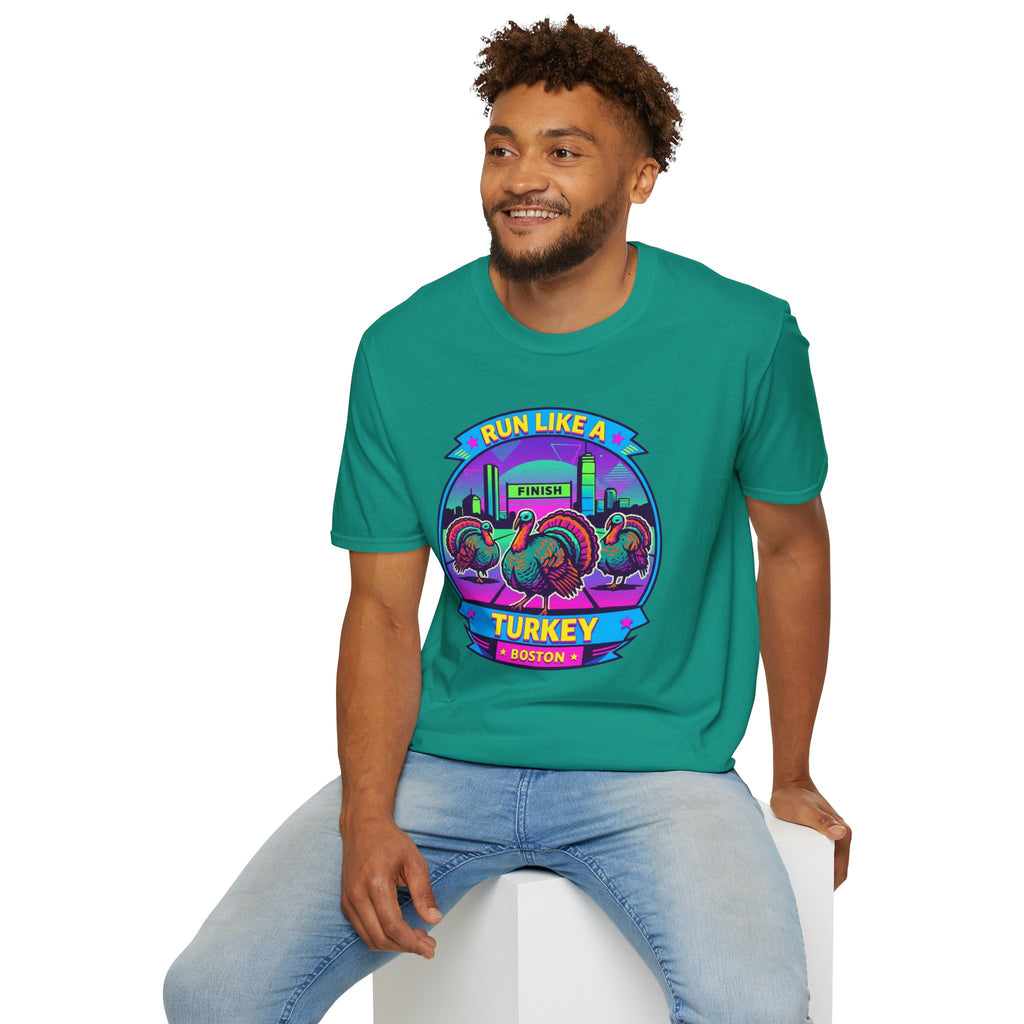 Run Like a Boston Turkey Glitch T-Shirt
