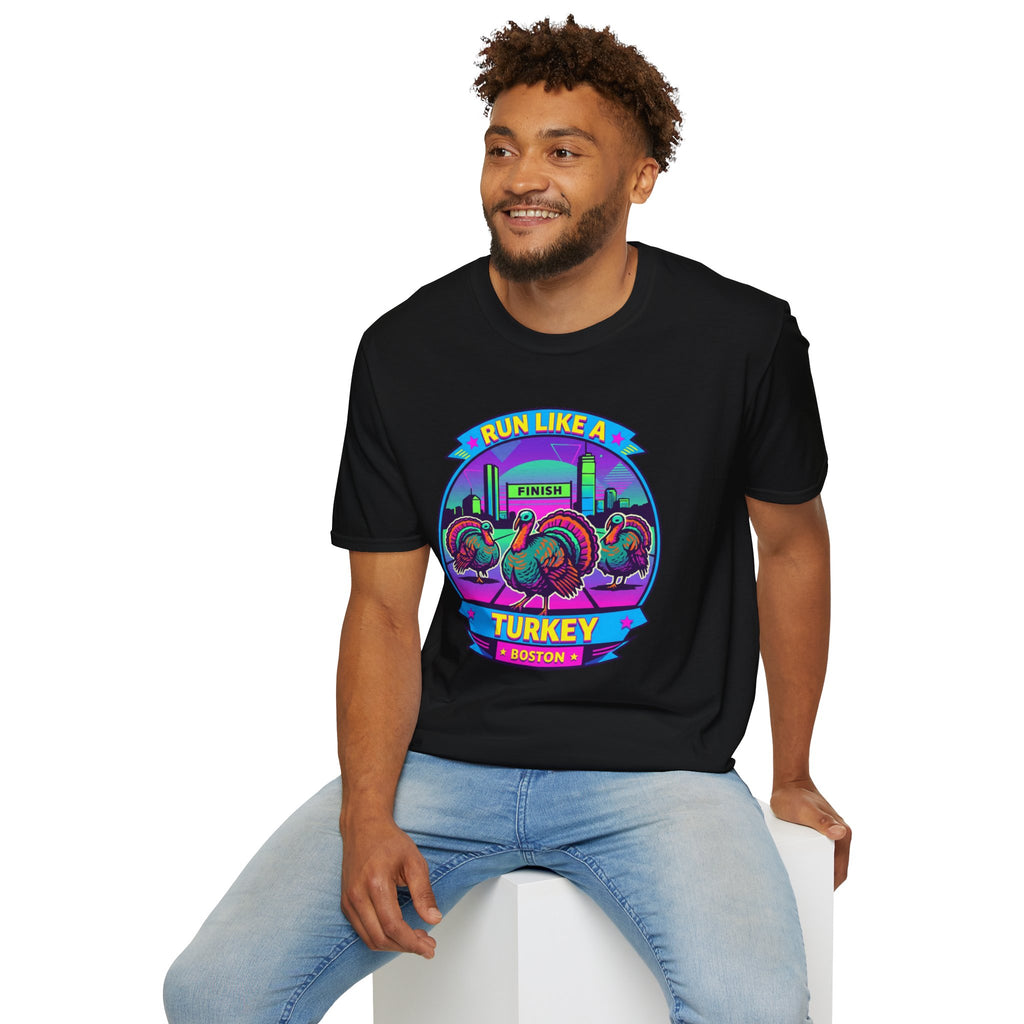 Run Like a Boston Turkey Glitch T-Shirt