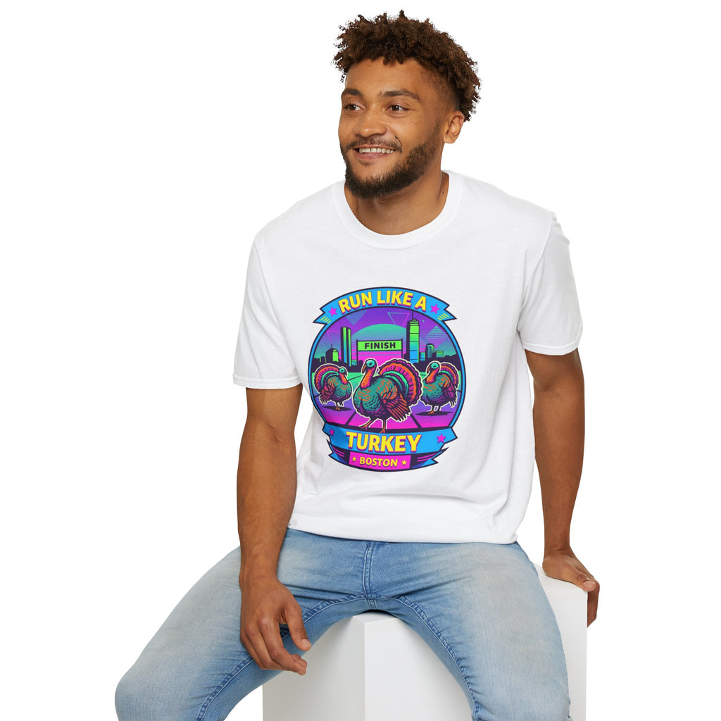 Run Like a Boston Turkey Glitch T-Shirt