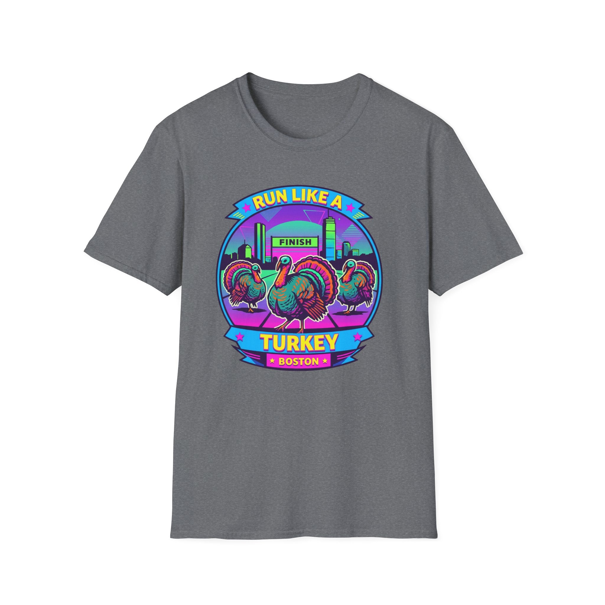 Run Like a Boston Turkey Glitch T-Shirt