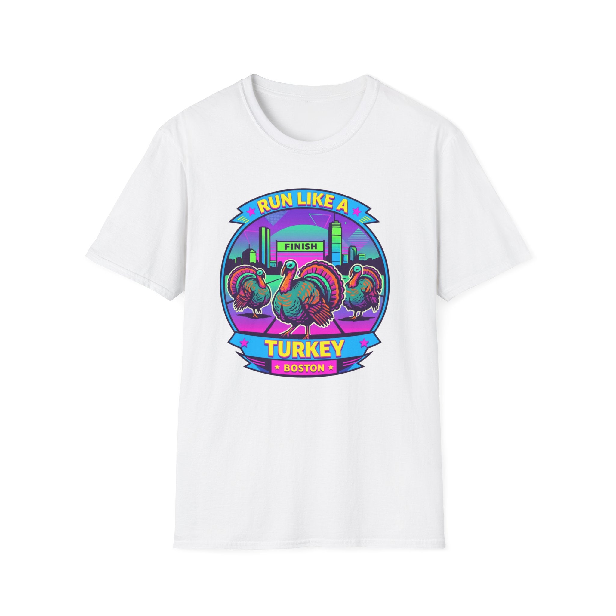 Run Like a Boston Turkey Glitch T-Shirt