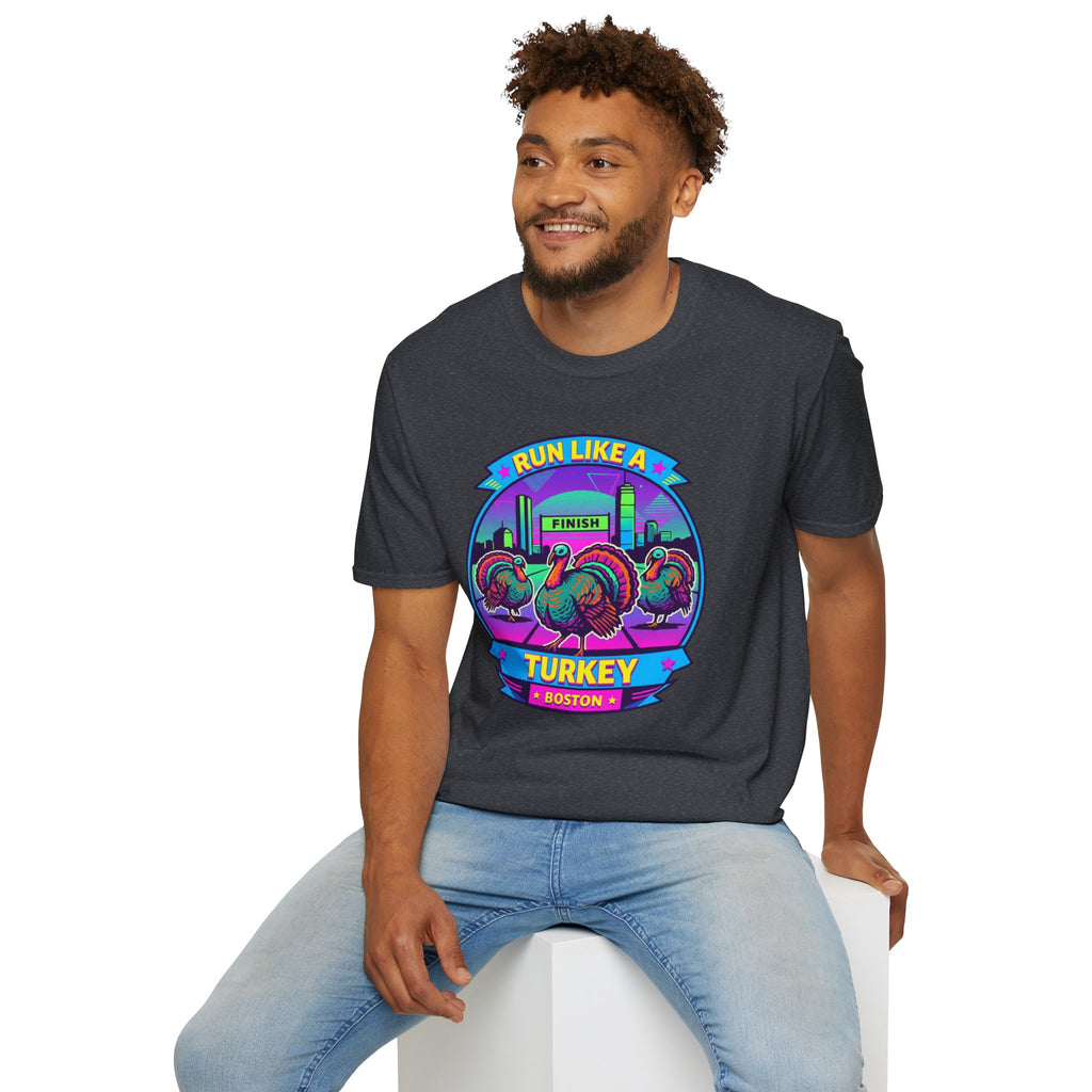 Run Like a Boston Turkey Glitch T-Shirt