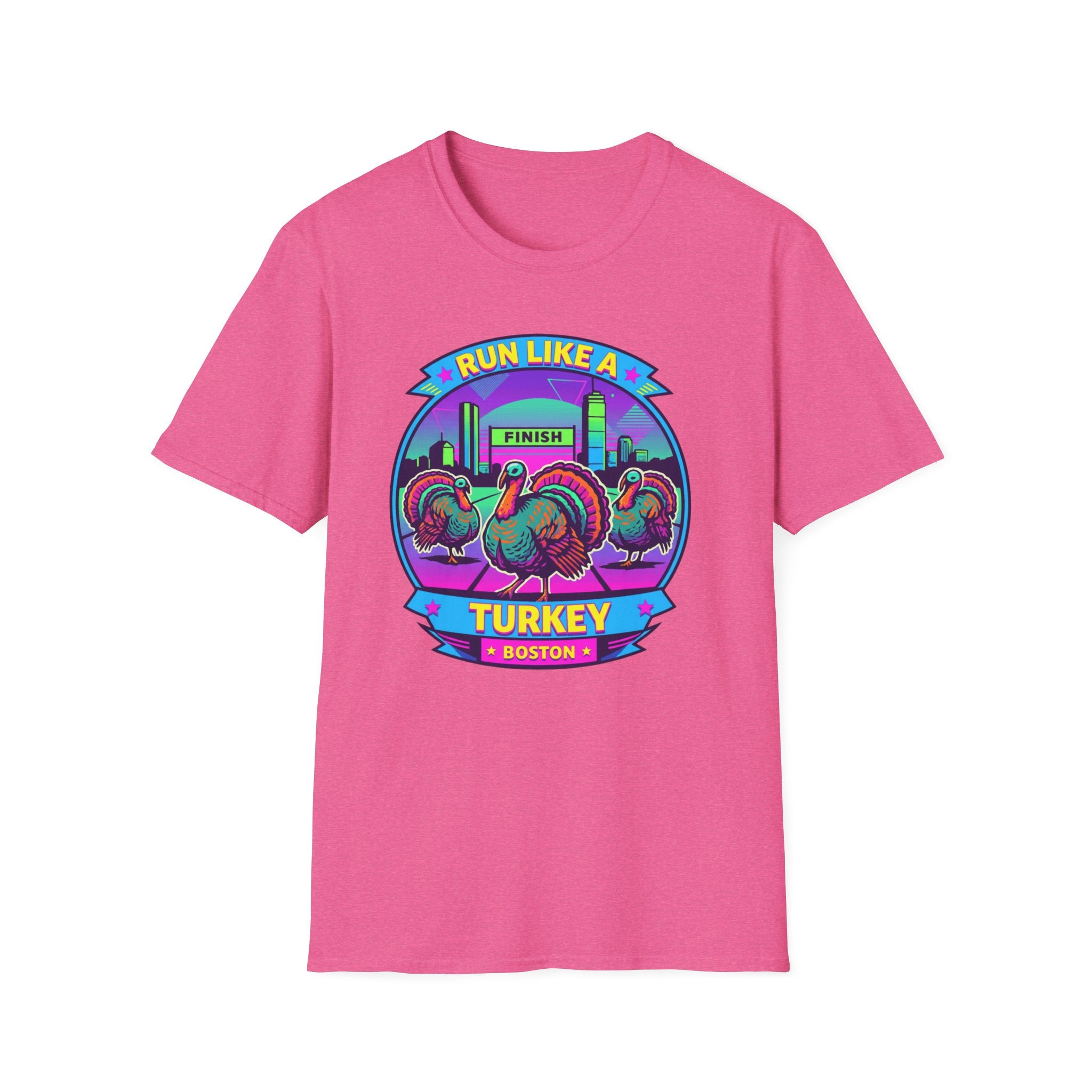 Run Like a Boston Turkey Glitch T-Shirt