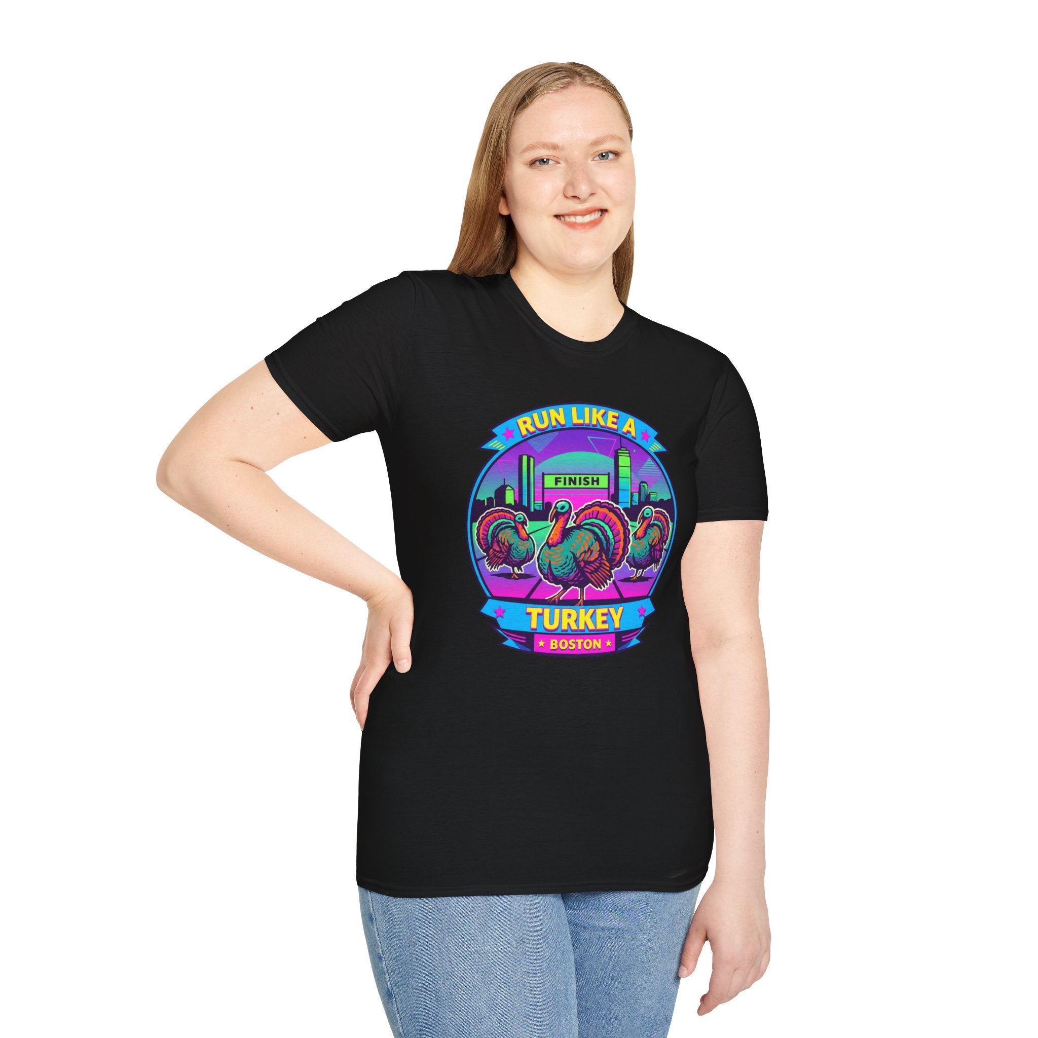 Run Like a Boston Turkey Glitch T-Shirt