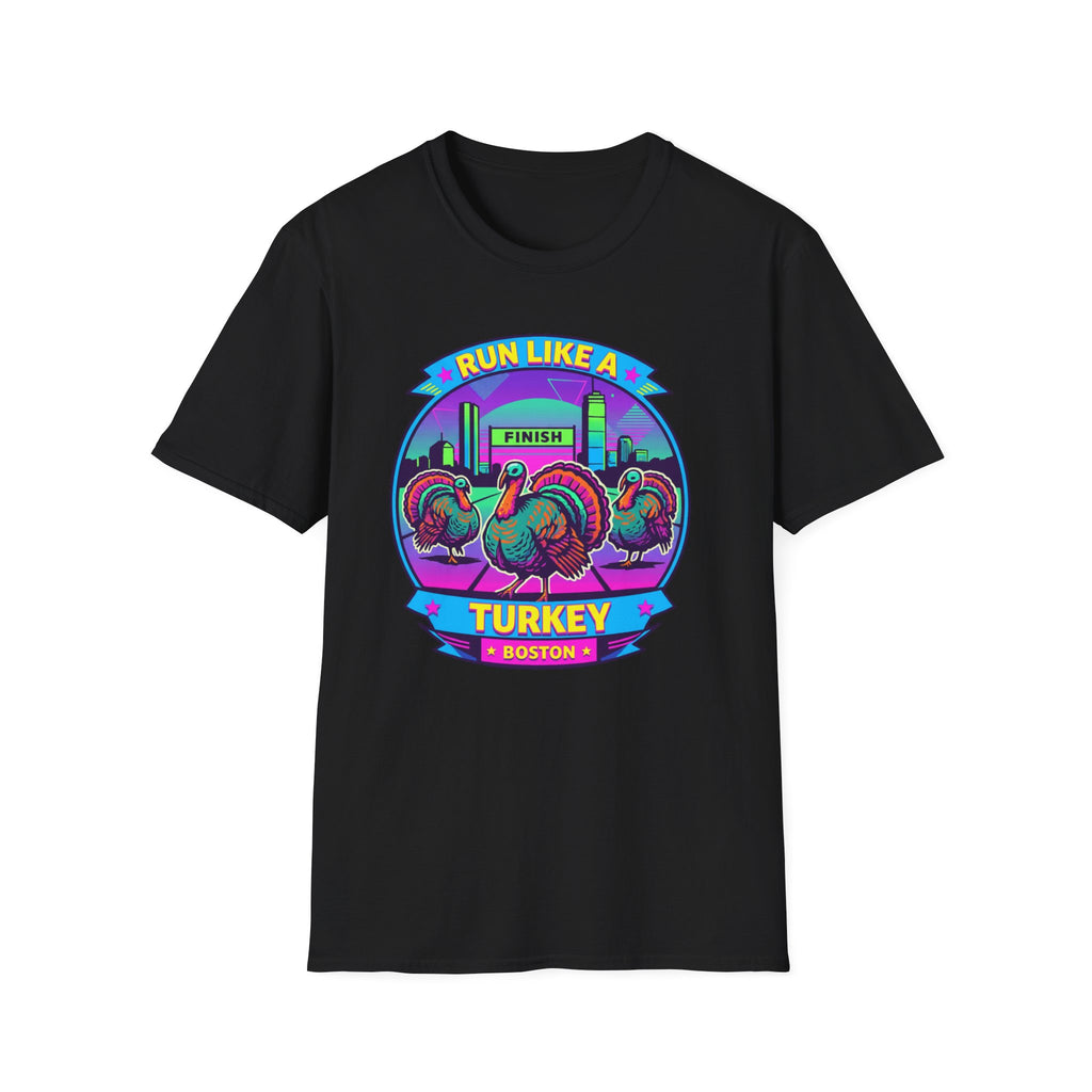 Run Like a Boston Turkey Glitch T-Shirt